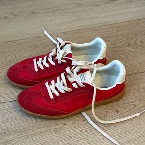 Steve Madden Red and White Sneakers